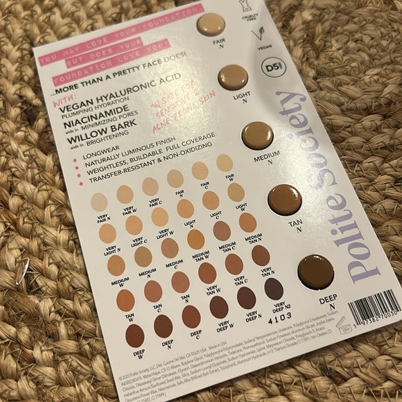 POLITE SOCIETY Foundation Sample Pack NEW - Picture 2 of 4